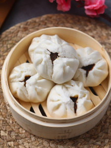 丁三记开花传统叉烧包60g6个广东速冻酒楼早餐大包子广式早茶点心