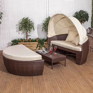 户外躺椅阳台躺床别墅露台藤编半圆床客厅卧室圆形沙发床防水防晒