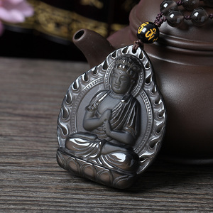 2023年黑曜石属羊属猴的守护神佛像大日如来本命佛生肖吊坠男女