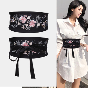 腰封古风刺绣外搭衬衫衬衣外穿夏装饰百搭配裙子连衣裙超宽腰带女