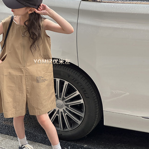波拉bora韩国童装女童连体裤洋气时髦2024新款儿童夏装裤子男童
