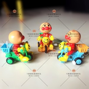 日本面包超人儿童上弦自行车骑行发条人偶蹬三轮摩托骑手宝宝玩具