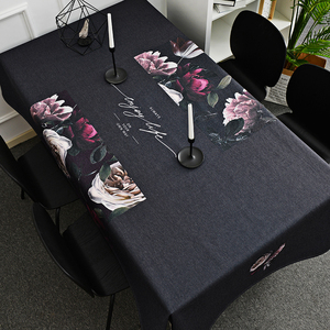 美式花园桌布棉麻布艺防水台布长方形茶几桌布防烫垫布客厅餐桌布