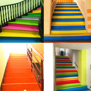 塑胶楼梯踏步定制加厚防滑台阶幼儿园彩色地垫楼梯环保pvc地胶