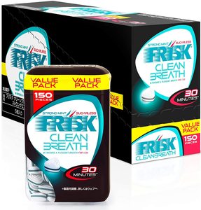 五罐特惠大包装日本代购FRISK清凉薄荷润喉糖105g/罐 提神开车