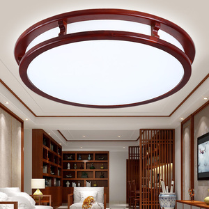 松下实木吸顶灯中式客厅