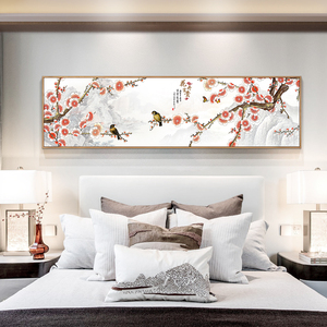 卧室装饰画房间床头画新中式挂画主卧背景墙温馨壁画中国风花鸟画
