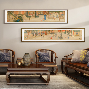 汉宫春晓图中式客厅沙发背景墙装饰画仿古画挂画中国十大传世名画