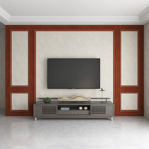 新中式实木护墙板背景墙造型边框金属条石膏线装饰木线条吊顶压边