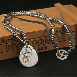 日本银饰goros高桥吾郎银饼实心银珠管珠项链纯银链子欧豪同款