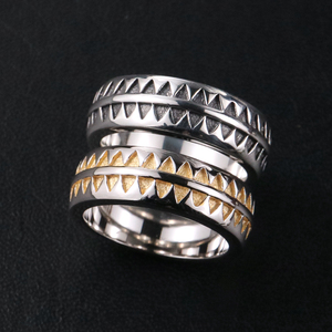 伊瓦岚 undercover高桥盾锯齿戒指 纯银戒指男女diz纹身图腾goros