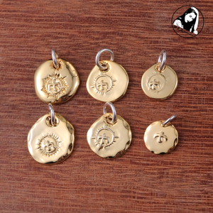 伊瓦岚 goros高桥吾郎金饼项链吊坠18k金切边圆边sml号小号金牌潮