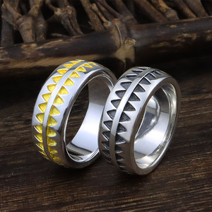 伊瓦岚 undercover高桥盾锯齿戒指 纯银戒指男女diz纹身图腾goros