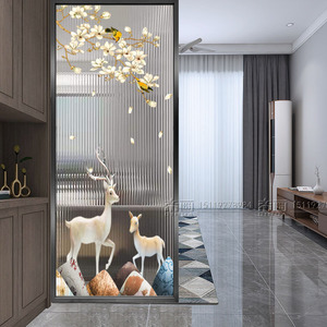 000人付款淘宝现代简约玻璃屏风隔断墙客厅遮挡家用装饰轻奢北欧卧室