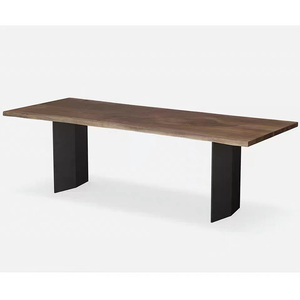 定制原木大板桌腿碳素钢实心金属支架办公桌桌子腿实木桌脚餐台脚