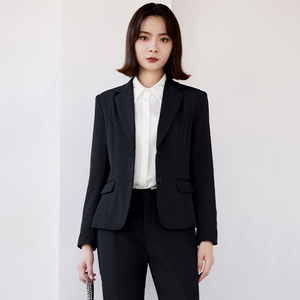 黑色西装职业装套装女大学生正装面试公务员职场气质工作服小西服