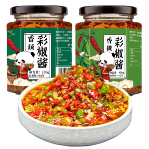 蒜蓉辣椒酱香辣彩椒酱开味下饭菜咸菜拌饭辣酱剁辣椒四川湖南特产