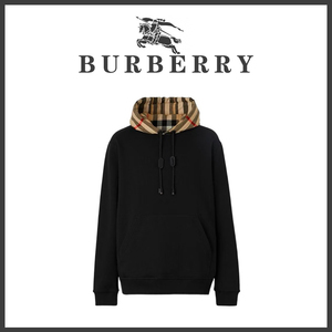 Burberry/巴宝莉 24秋冬帽子格纹拼接长袖连帽卫衣女夹克外套 男