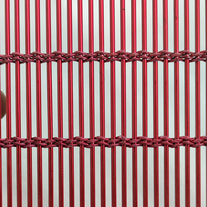 红色屏风网格隔断网帘幕墙装饰不锈钢丝网招牌门头金属丝网铁丝网