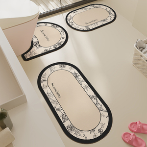 浴室吸水软硅藻泥地垫卫生间防滑脚垫厕所三件套家用洗手台地毯