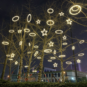 led户外防水发光环亮化彩灯装饰灯商场布置挂树木装扮工程圆圈灯