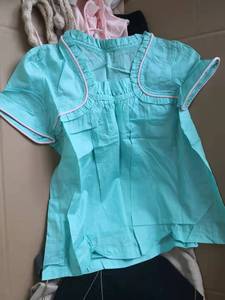 淑女屋㊣－自然元素 06运动 粉蓝色短袖T恤 衬衣 衬衫