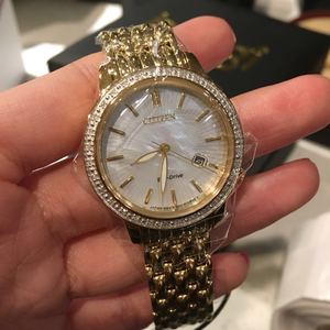 美国直邮citizen/西铁城光动能真钻贝母29mm表盘手表女