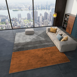 地毯简约ins轻奢橙色客厅茶几毯极简现代简欧家用垫房间可定制