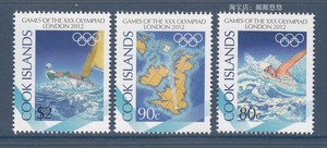 库克群岛 邮票 2012年 伦敦奥运会 体育运动 3全 全新无贴