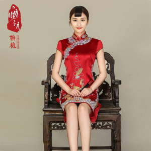 新娘真丝刺绣旗袍