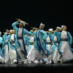 出租男新款汉服书生古典舞雨歇中国古风书简舞现代水墨舞蹈演出服