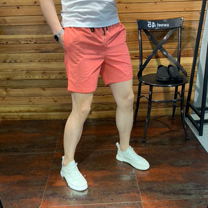 新款沙滩裤男潮牌宽松纯色四分裤跑步运动短裤男夏季情侣裤潮外穿