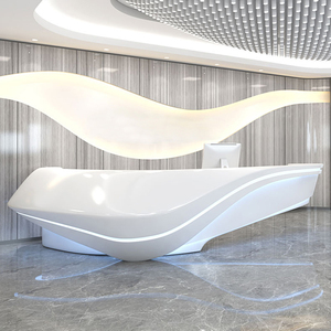 钢前台创意异形吧台定制高端酒店接待台公司收银台服务台30人付款666