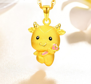 周大福24k黄金项链纯金