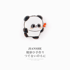 可爱卡通熊猫发夹小女孩宝宝刘海侧边发卡子网红新款碎发抓夹头饰