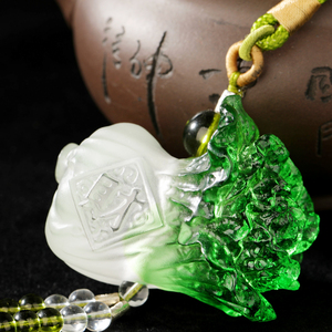 绿琉璃玉白菜车挂汽车挂件车内饰品挂饰吊坠吊饰车载摆件