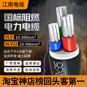 VLV22江南电缆YJLV国标铝芯2 4 5芯35 50全平方工程电线3三相四线