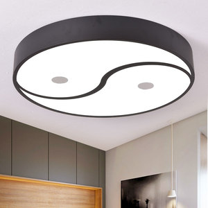 简约现代led吸顶灯圆形黑色太极八卦个性创意中国风客厅卧室书房餐厅