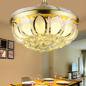 led欧式水晶吊扇灯