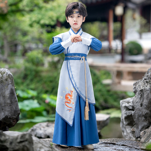 男童汉服2024新款秋季儿童男装帅气唐装男孩古装国学服学生演出服