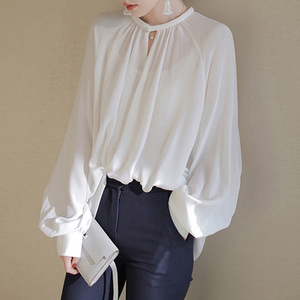 泡泡袖衬衫女灯笼袖