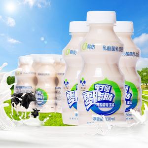 李子园零脂肪乳酸菌 酸奶整箱330ml*12瓶 儿童早餐牛奶发酵奶饮料