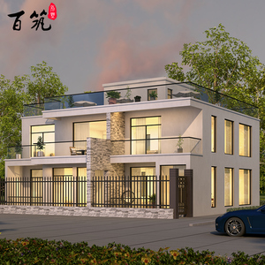 二层平顶农村别墅图纸