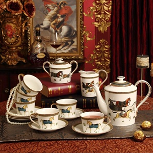 爱马仕欧式15头陶瓷咖啡具套装 茶具茶杯整套 英式下午茶 创意结
