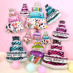 儿童宝宝周岁生日蛋糕装饰摆件铝膜气球多款趴体布置装饰卡通玩具