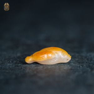 【李卓玉雕】母子情深 新疆和田玉籽料黄沁鱼挂件吊坠苏工雕刻