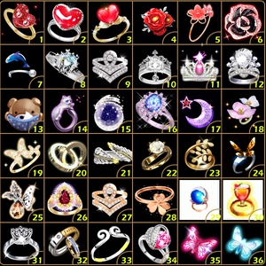 劲舞团定情守护粉蓝蝴蝶双环动态情侣戒指最新款日常【拍前联系】