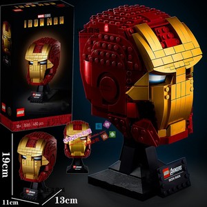 乐高76165漫威钢铁侠头盔胸像机甲蜘蛛侠毒液拼装积木男孩子玩具