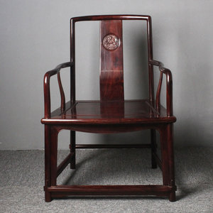檀古今印度小叶紫檀扇形南官帽椅三件套古典红木明式家具王世襄款