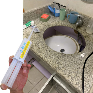 陶瓷洗面盆脱落掉了修补安装强力胶大理石台下盆水槽水池洗手盆胶